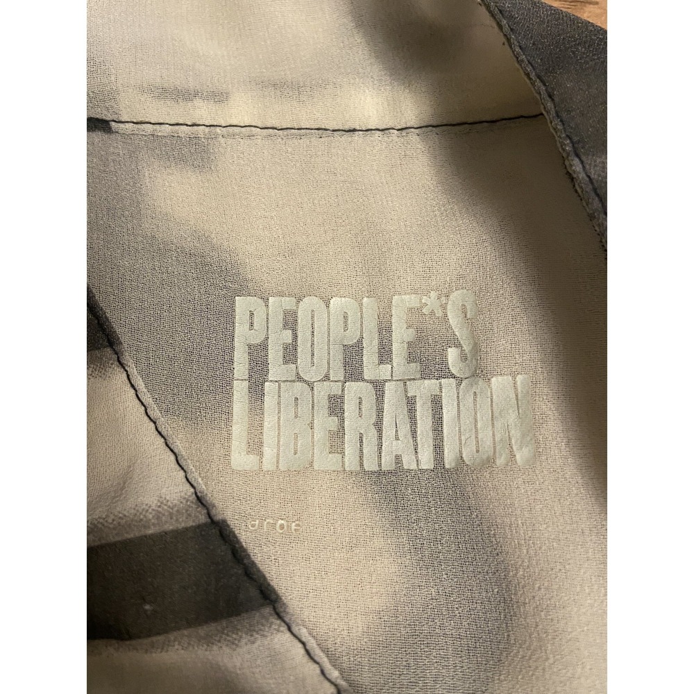 Peoples Liberation Women's Large Blouse Top Sheer Letters Spell out Artsy - Picture 9 of 15